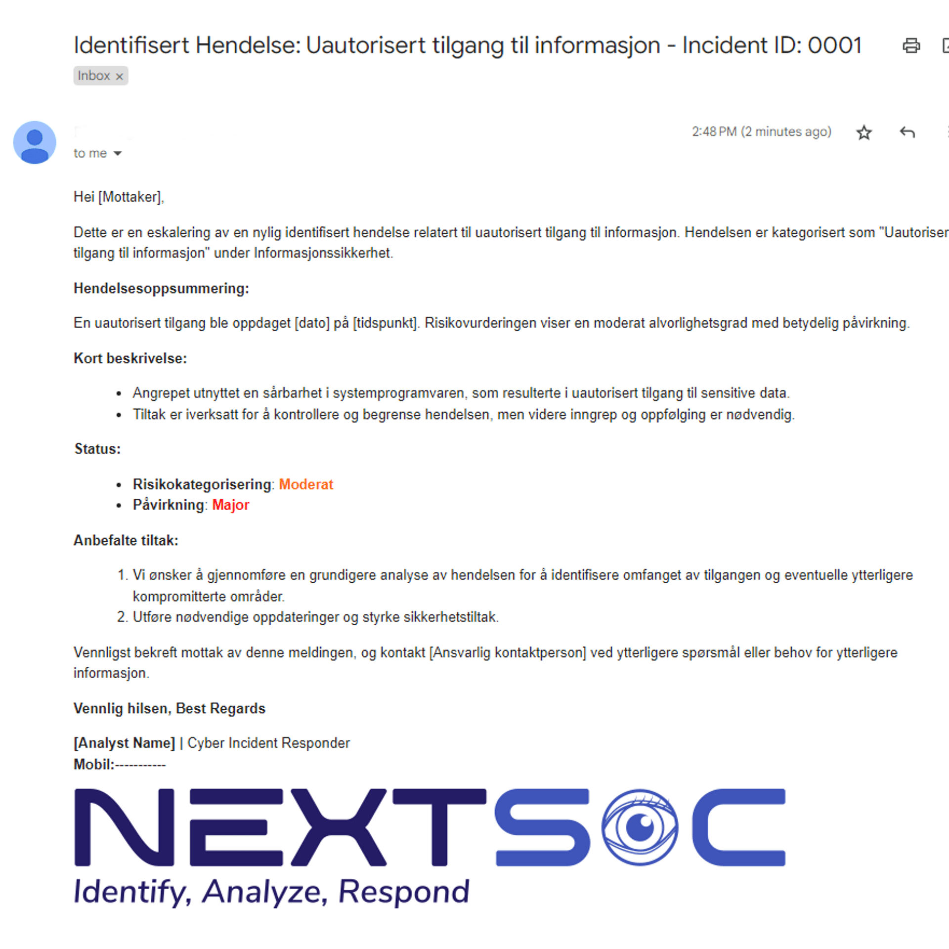 Identifisert Hendelse